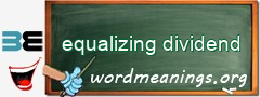 WordMeaning blackboard for equalizing dividend